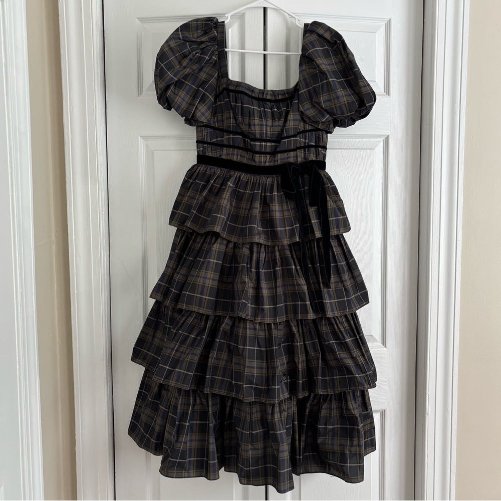 Antonio Melani • NWT Plaid Ruffle Tiered Midi Dress